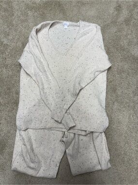 Stars Above Cream Speckled Knit Jogger Set